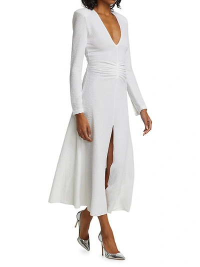 Shop Rotate Birger Christensen Lili Long-sleeve Dress In Bright White
