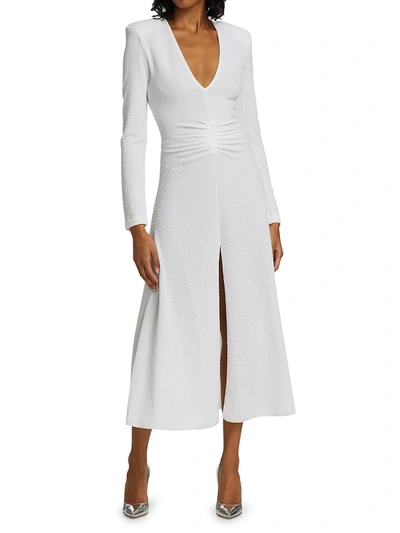 Shop Rotate Birger Christensen Lili Long-sleeve Dress In Bright White