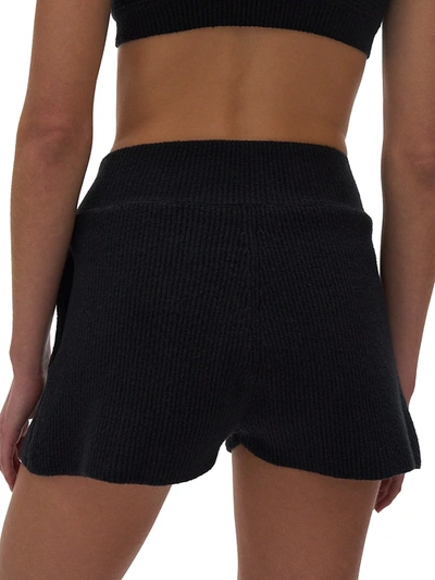 Shop Helmut Lang Rib-knit Shorts In Plum