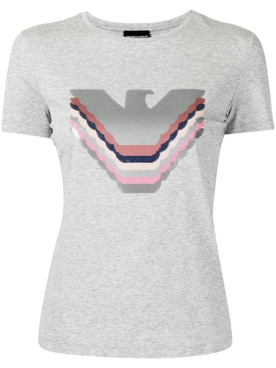 Shop Emporio Armani Logo-printed T-shirt In Grey