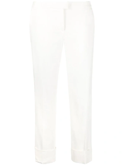 Shop Fabiana Filippi Cropped Tailored Trousers In White
