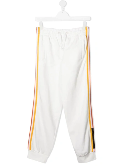 Shop Fendi Teen Side-stripe Track Pants In White