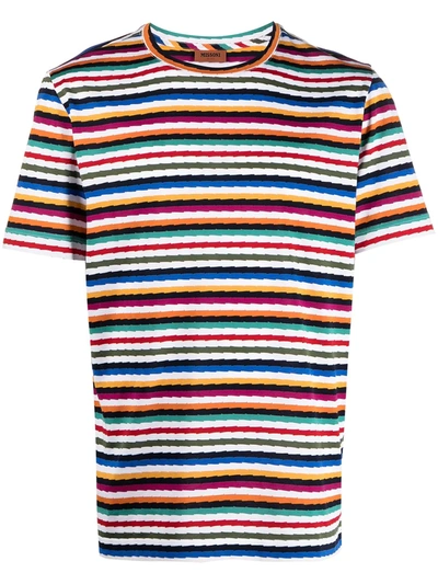 Shop Missoni Stripe-print Cotton T-shirt In Black
