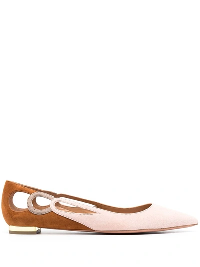 Shop Aquazzura Fenix Ballerina Shoes In Pink