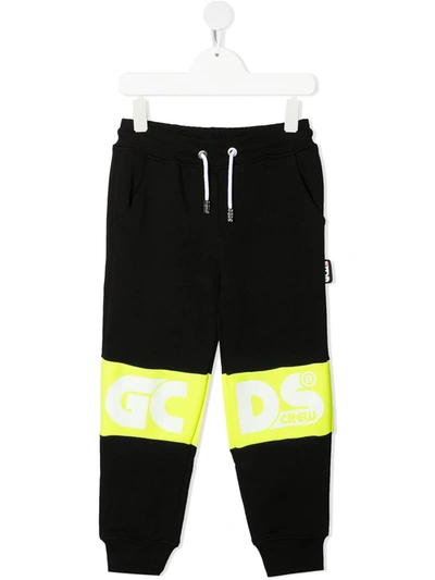 Shop Gcds Colour-block Sweatpants In Black