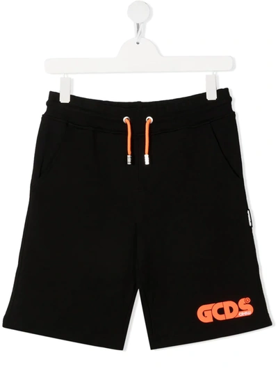 Gcds Teen Logo-print Track Shorts In Black