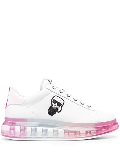 Shop Karl Lagerfeld Karl-embroidered Trainers In White