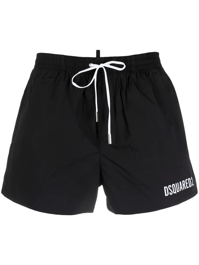 Shop Dsquared2 Icon Drawstring Swim Shorts In Black