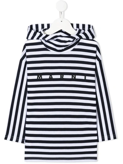 Marni Multicolor T-shirt For Kids With Logo In Blue