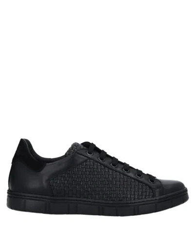 Shop A.testoni A. Testoni Man Sneakers Black Size 7.5 Soft Leather