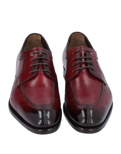 Shop Ferragamo Lace-up Shoes In Maroon