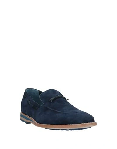 Shop A.testoni A. Testoni Man Loafers Blue Size 8.5 Calfskin