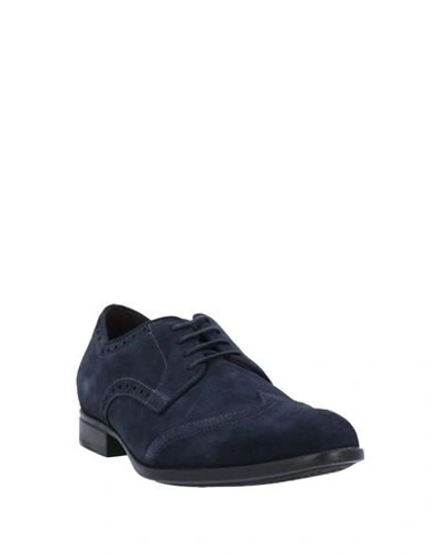 Shop Geox Lace-up Shoes In Dark Blue