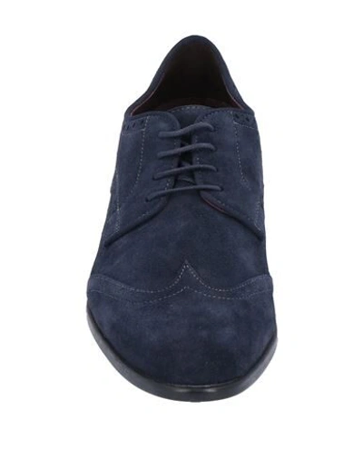 Shop Geox Lace-up Shoes In Dark Blue