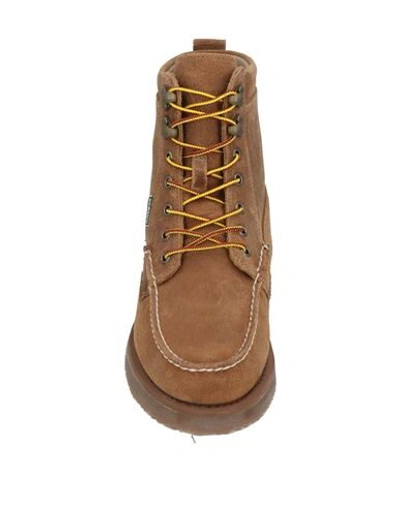 Shop Sebago Man Ankle Boots Camel Size 8 Soft Leather In Beige