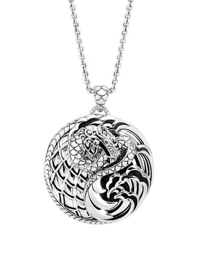 Shop John Hardy Legends Naga Sapphire Chain Pendant Necklace In Silver