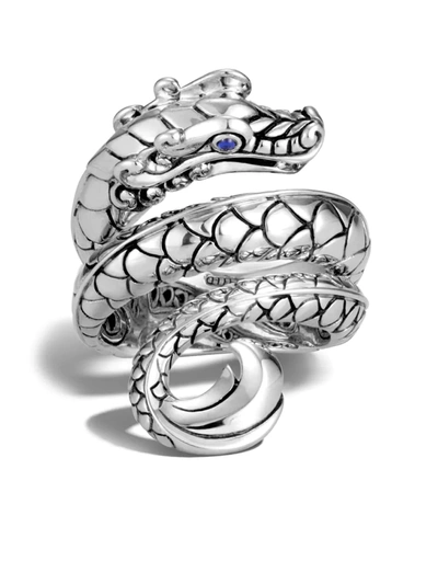 Shop John Hardy Legends Naga Sapphire Coil Ring In Silver