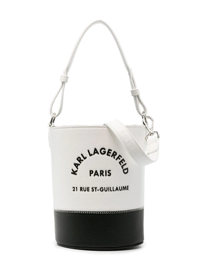 Shop Karl Lagerfeld Rsg Bucket Bag In White