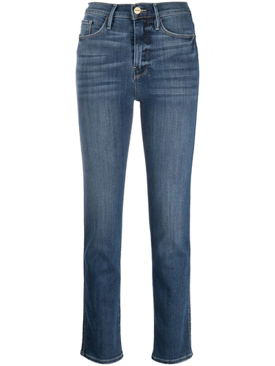 Shop Frame Le Sylvie Straight-leg Jeans In Blue