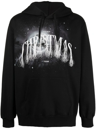 Shop Doublet It's Not Christmas Today Cotton Hoodie In Black