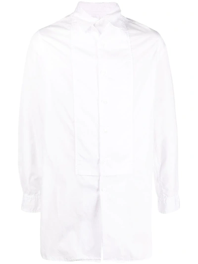 Shop Yohji Yamamoto Tonal Patch Cotton Shirt In White