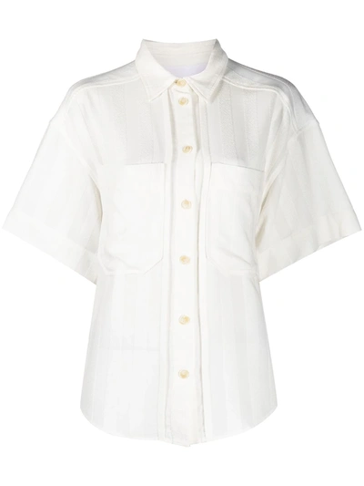 Shop Iro Stripe-pattern Cotton Shirt In White