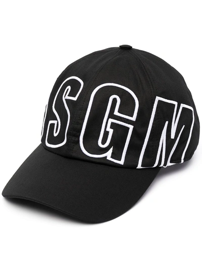 Shop Msgm Logo-appliqué Cap In Black