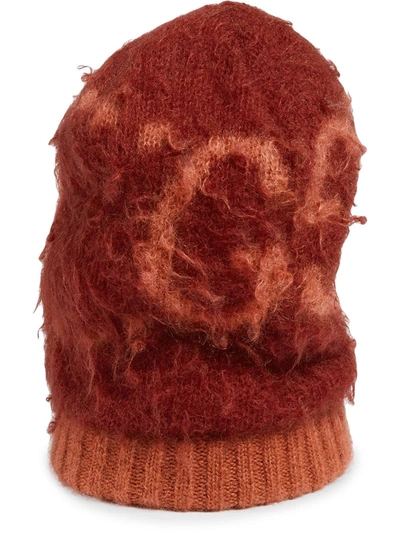 Shop Gucci Gg Mohair-blend Beanie In Red