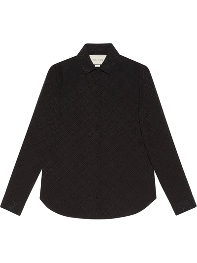 Shop Gucci Gg Supreme Jacquard Shirt In Black