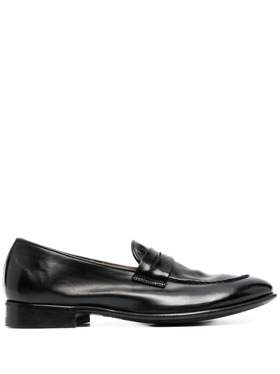 Shop Alberto Fasciani Polished-finish Loafers In Black