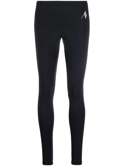 Shop Attico Logo-print High-waist Leggings In Black