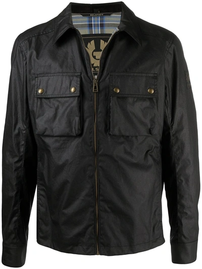 Shop Belstaff Dunstall Waxed Cotton Jacket In Black