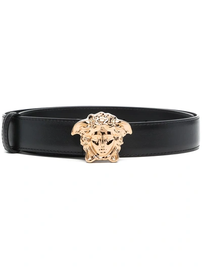 Shop Versace Medusa-buckle Belt In Black