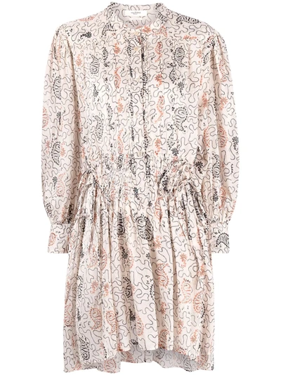 Shop Isabel Marant Étoile Abstract-print Shirt Dress In Neutrals