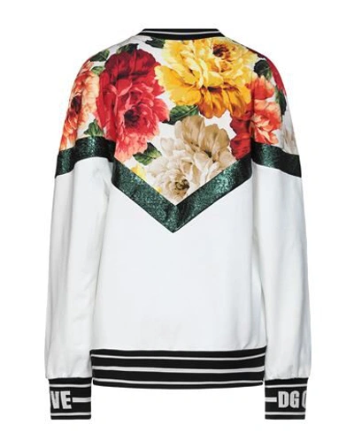 Shop Dolce & Gabbana Woman Sweatshirt White Size 0 Cotton, Viscose, Polyester, Elastane, Brass