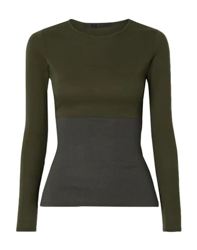 Shop Haider Ackermann Woman T-shirt Military Green Size S Cotton, Rayon, Polyester