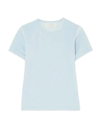 Shop Calé Woman T-shirt Sky Blue Size S Cotton, Modal, Polyamide