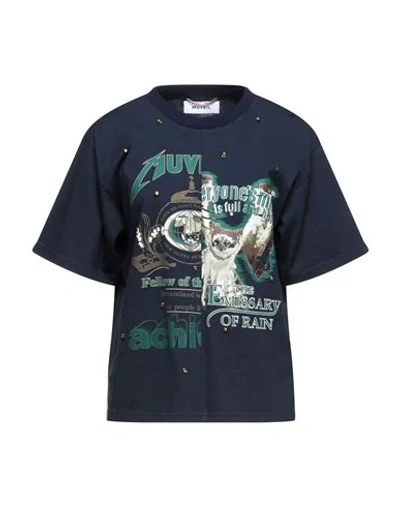 Shop Muveil T-shirts In Dark Blue