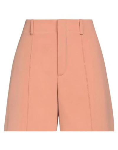 Shop Chloé Woman Shorts & Bermuda Shorts Apricot Size 2 Triacetate, Polyester In Orange