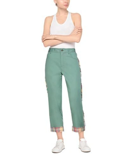 Shop Monse Woman Pants Green Size 8 Cotton, Elastane, Linen
