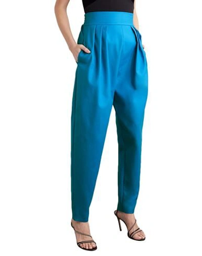 Shop Attico Casual Pants In Azure