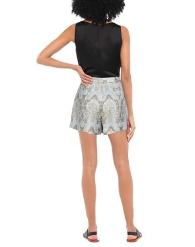 Sandro Ori Pleated Metallic Brocade Shorts In Dove Grey