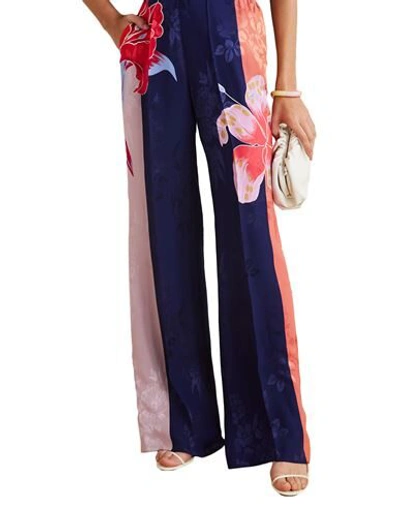 Shop Etro Woman Pants Midnight Blue Size 8 Viscose, Silk