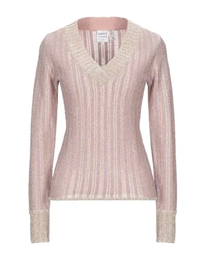 Shop Herve Leger Sweaters In Pink