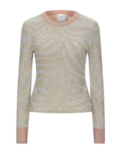 Shop Herve Leger Sweaters In Gold