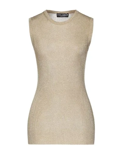 Shop Dolce & Gabbana Woman Sweater Gold Size 12 Viscose, Polyester