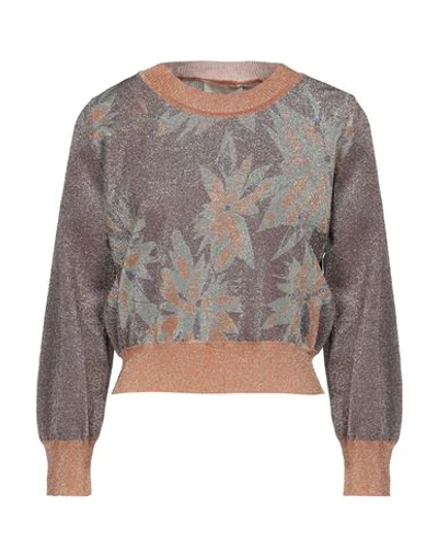 Shop Momoní Woman Sweater Khaki Size M Polyester, Polyamide In Beige