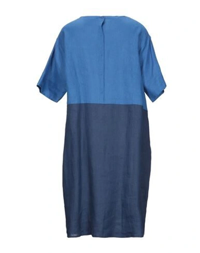 Shop Rossopuro Woman Midi Dress Azure Size Xs Linen In Blue