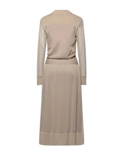 Shop Agnona 3/4 Length Dresses In Khaki