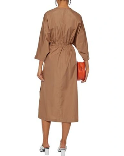 Shop Akris 3/4 Length Dresses In Brown